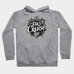 My First Cruise 2024 Black White Hoodie